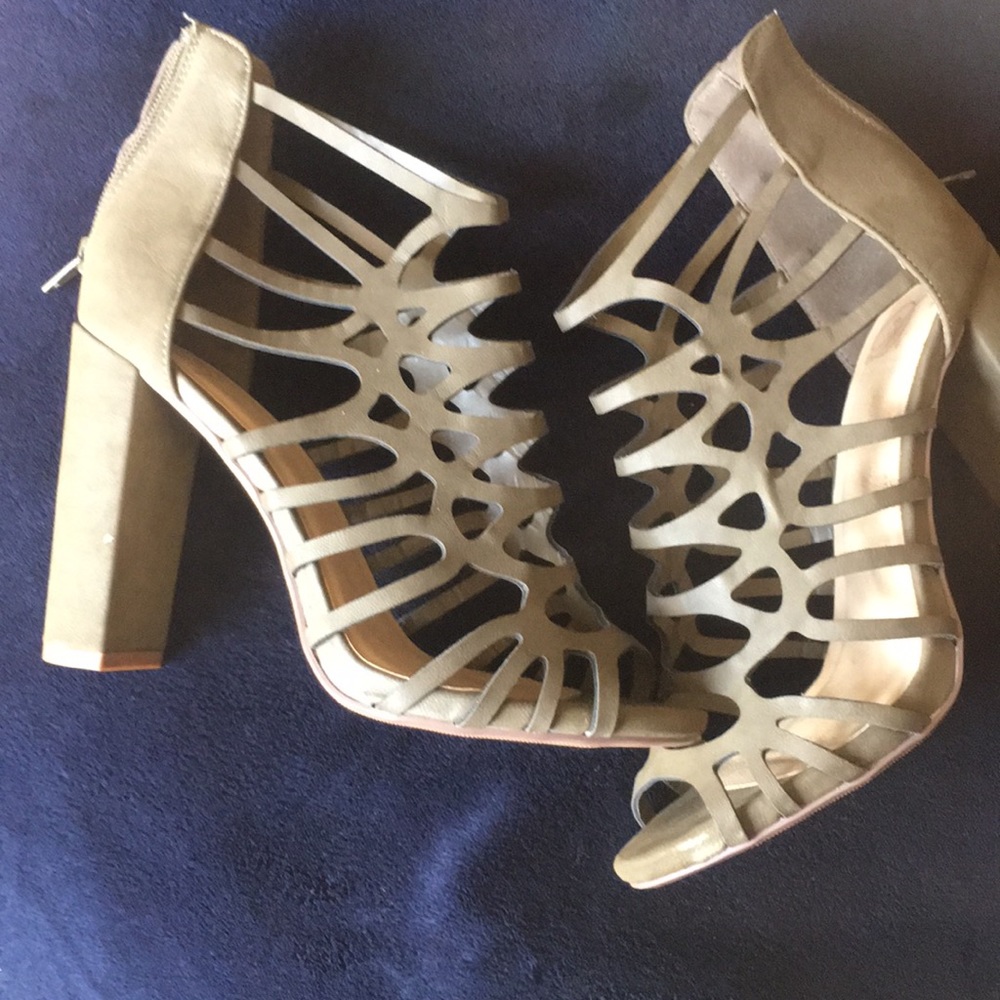 Olive Green Chunky Heels